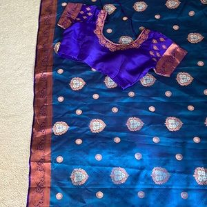 New Kancheevaram silk sari with matching Silk Blouse